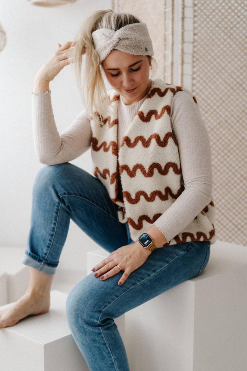 Kuschelige Teddy-Weste Für Kinder Und Damen | Welle - Look, Innen Musselin Größen Xs-Xl| Handmade von LubuschkoHandmade