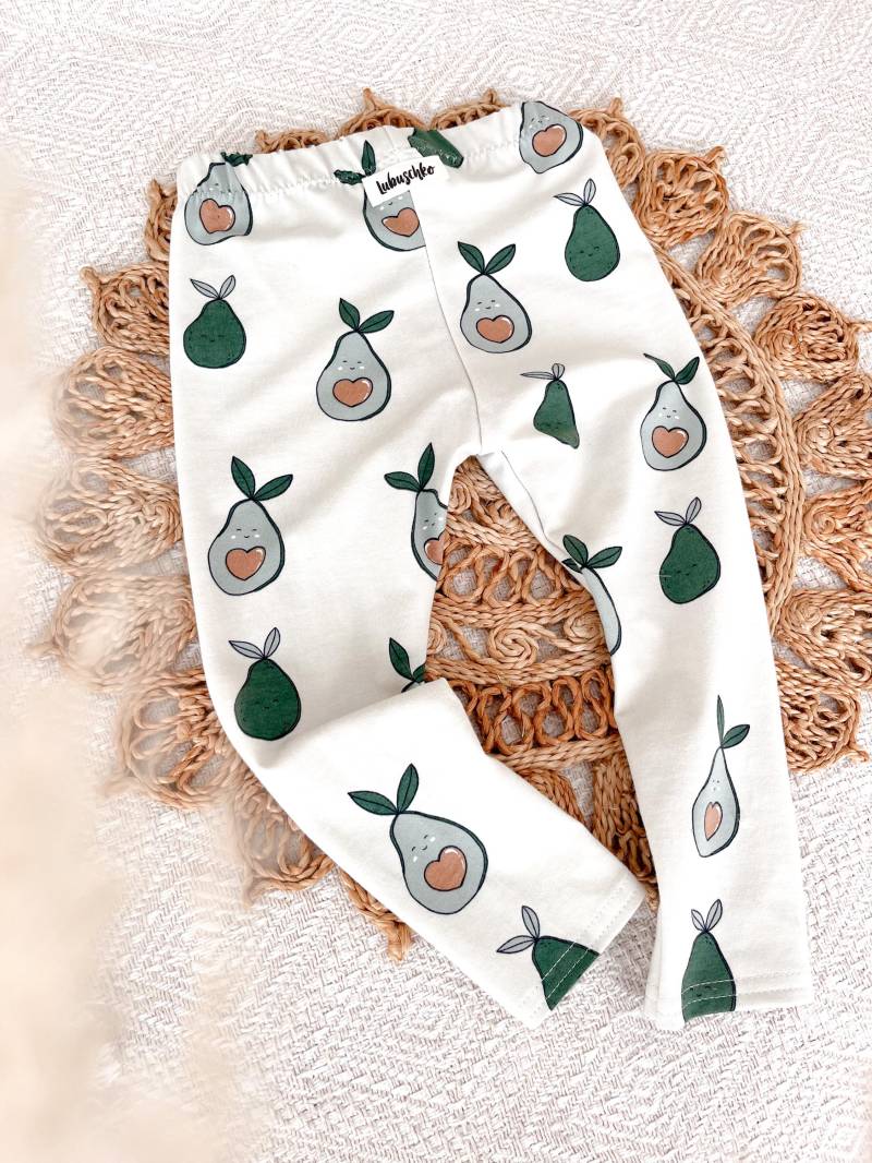 Leggings Hose Für Baby Und Kinder - Avocado Liebe Bio Stoff von LubuschkoHandmade