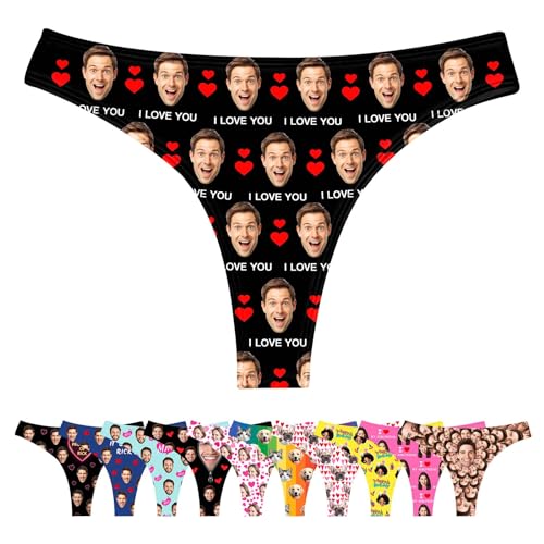 LucBuy Benutzerdefinierte Tangas mit Gesichtsfotos, Lustiger Personalisierte Unterwäsche Individuelle Tangas, Neuartige Bikini Slips als Geschenk zum Valentinstag und Geburtstag (A103) von LucBuy