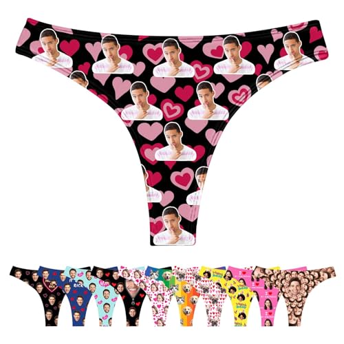 LucBuy Benutzerdefinierte Tangas mit Gesichtsfotos, Lustiger Personalisierte Unterwäsche Individuelle Tangas, Neuartige Bikini Slips als Geschenk zum Valentinstag und Geburtstag (A107) von LucBuy