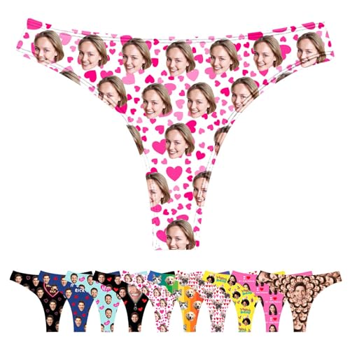 LucBuy Benutzerdefinierte Tangas mit Gesichtsfotos, Lustiger Personalisierte Unterwäsche Individuelle Tangas, Neuartige Bikini Slips als Geschenk zum Valentinstag und Geburtstag (A141) von LucBuy