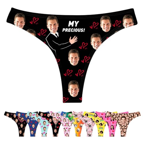 LucBuy Benutzerdefinierte Tangas mit Gesichtsfotos, Lustiger Personalisierte Unterwäsche Individuelle Tangas, Neuartige Bikini Slips als Geschenk zum Valentinstag und Geburtstag (A177) von LucBuy