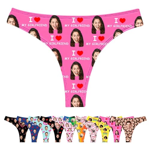 LucBuy Benutzerdefinierte Tangas mit Gesichtsfotos, Lustiger Personalisierte Unterwäsche Individuelle Tangas, Neuartige Bikini Slips als Geschenk zum Valentinstag und Geburtstag (A85) von LucBuy