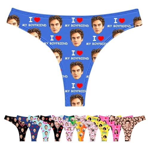LucBuy Benutzerdefinierte Tangas mit Gesichtsfotos, Lustiger Personalisierte Unterwäsche Individuelle Tangas, Neuartige Bikini Slips als Geschenk zum Valentinstag und Geburtstag (A88) von LucBuy