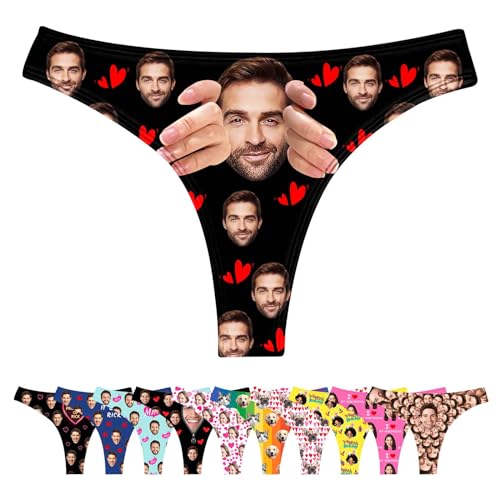 LucBuy Benutzerdefinierte Tangas mit Gesichtsfotos, Lustiger Personalisierte Unterwäsche Individuelle Tangas, Neuartige Bikini Slips als Geschenk zum Valentinstag und Geburtstag (C71) von LucBuy