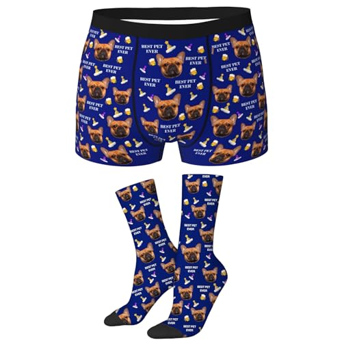 LucBuy Personalisierte Boxershorts mit Foto, Lustige Individuelle Unterwäsche mit Gesichtsbildern,Unisex Maßgeschneiderte Shorts Unterhosen Neuheit Weihnachten Valentinstag Geburtstagsgeschenke (B33) von LucBuy