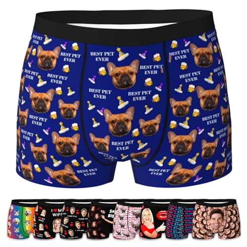 LucBuy Personalisierte Boxershorts mit Foto für Männer, Benutzerdefinierte Lustige Unterwäsche mit Gesichtsbildtexten,Maßgeschneiderte Unterhosen,Originelle Valentinstagsgeschenke (A162) von LucBuy