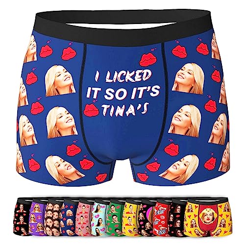 LucBuy Personalisierte Boxershorts mit Foto für Männer, Benutzerdefinierte Lustige Unterwäsche mit Gesichtsbildtexten,Maßgeschneiderte Unterhosen,Originelle Valentinstagsgeschenke (A6) von LucBuy