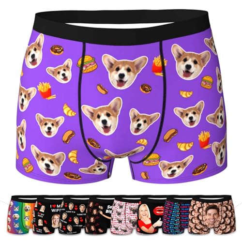 LucBuy Personalisierte Boxershorts mit Foto für Männer, Benutzerdefinierte Lustige Unterwäsche mit Gesichtsbildtexten,Maßgeschneiderte Unterhosen,Originelle Valentinstagsgeschenke (A94) von LucBuy