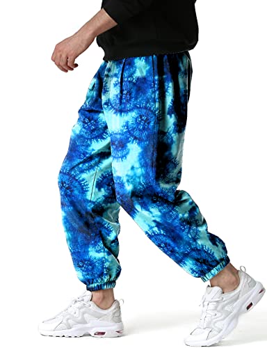 LucMatton Herren-Jogginghose mit weitem Bein, tolles Print-Design, Baumwolle, dunkelblau, 41-44.5 von LucMatton