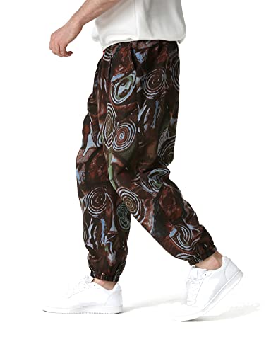 LucMatton Herren-Jogginghose mit weitem Bein, Baumwolle, braun, 56 von LucMatton