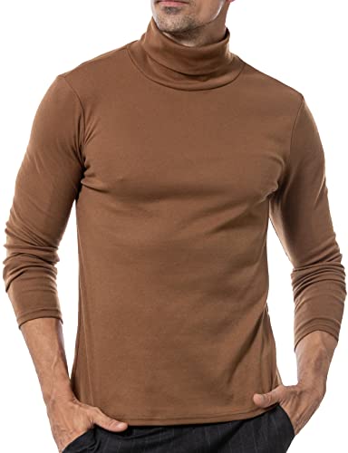 LucMatton Herren Langarm Rollkragenpullover Strickpullover Kaffee X-Large von LucMatton