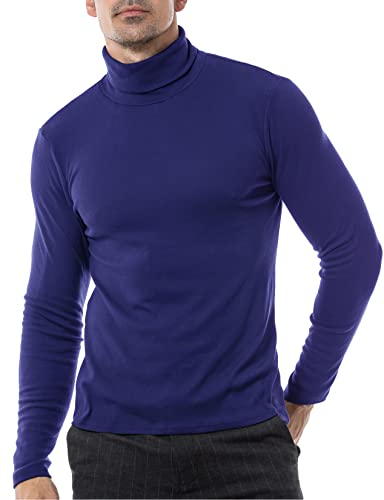 LucMatton Herren Langarm Rollkragenpullover Strickpullover Königsblau Groß von LucMatton