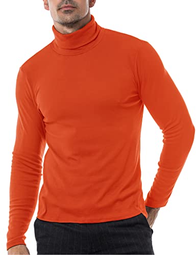 LucMatton Herren Langarm Rollkragenpullover Strickpullover Orange Groß von LucMatton