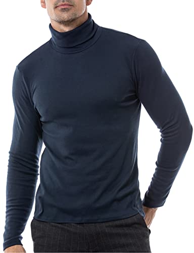 LucMatton Herren Langarm Rollkragenpullover gestrickt Marineblau Groß von LucMatton