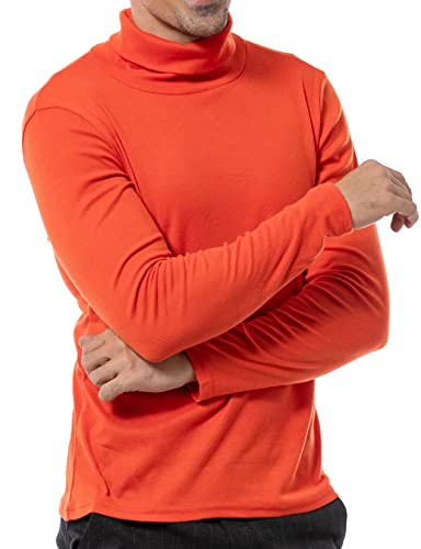 LucMatton Herren Langarm Rollkragenpullover mit Strickmuster Orange XX-Large von LucMatton