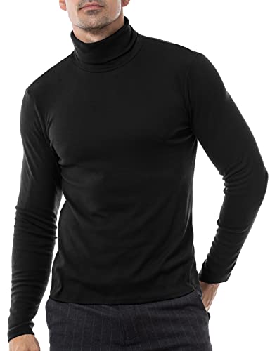 LucMatton Herren Langarm Slim Fit Rollkragenpullover Gestrickt Pullover Schwarz XX-Large von LucMatton