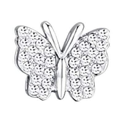 Luca Barra Damen-Charm aus der Kollektion Be Charms Charm Schmetterling aus Stahl mit weißen Kristallen. Die Referenz lautet CH253, Legierter Stahl von Luca Barra