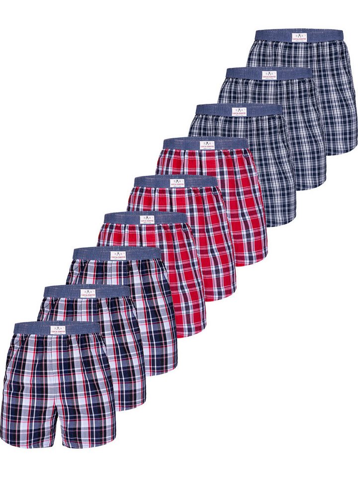 Luca David Boxer Olden Glory Boxershorts (9-St) American Webboxer Karo 3er 6er 9er Pack von Luca David