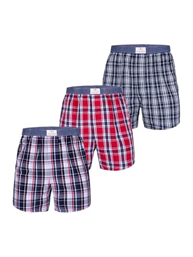Luca David Olden Glory Boxershorts Webboxer American Boxer Karo 3er 6er 9er Pack von Luca David