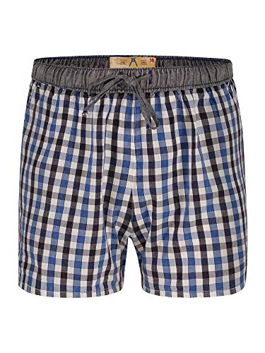 Luca David - Olden Glory - Pyjama Shorts aus 100% Baumwolle für Damen - Blau/Schwarz/Weiss - Grösse 40 von Luca David