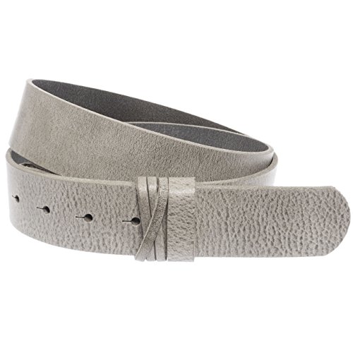 Luca Kayz Damen-Ledergürtel Wechselgürtel ohne Wechselschnalle GUMP 4cm grau grey Bundweite 95cm von Luca Kayz