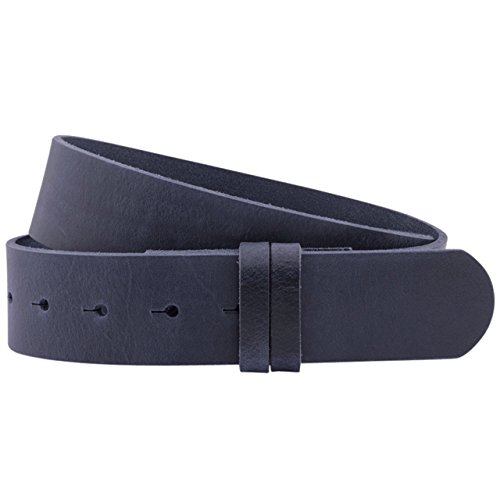 Luca Kayz Ledergürtel Wechselgürtel ohne Wechselschnalle CALVADOS 4cm blue dunkelblau, Größe:Bundweite 80cm von Luca Kayz