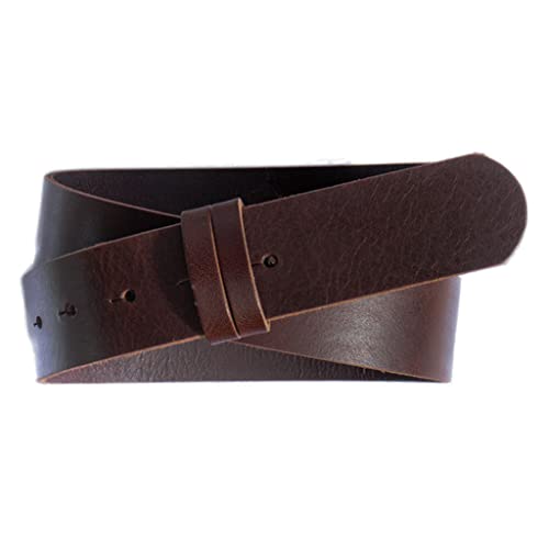 Luca Kayz Ledergürtel Wechselgürtel ohne Wechselschnalle CALVADOS 4cm brown Braun 90cm von Luca Kayz