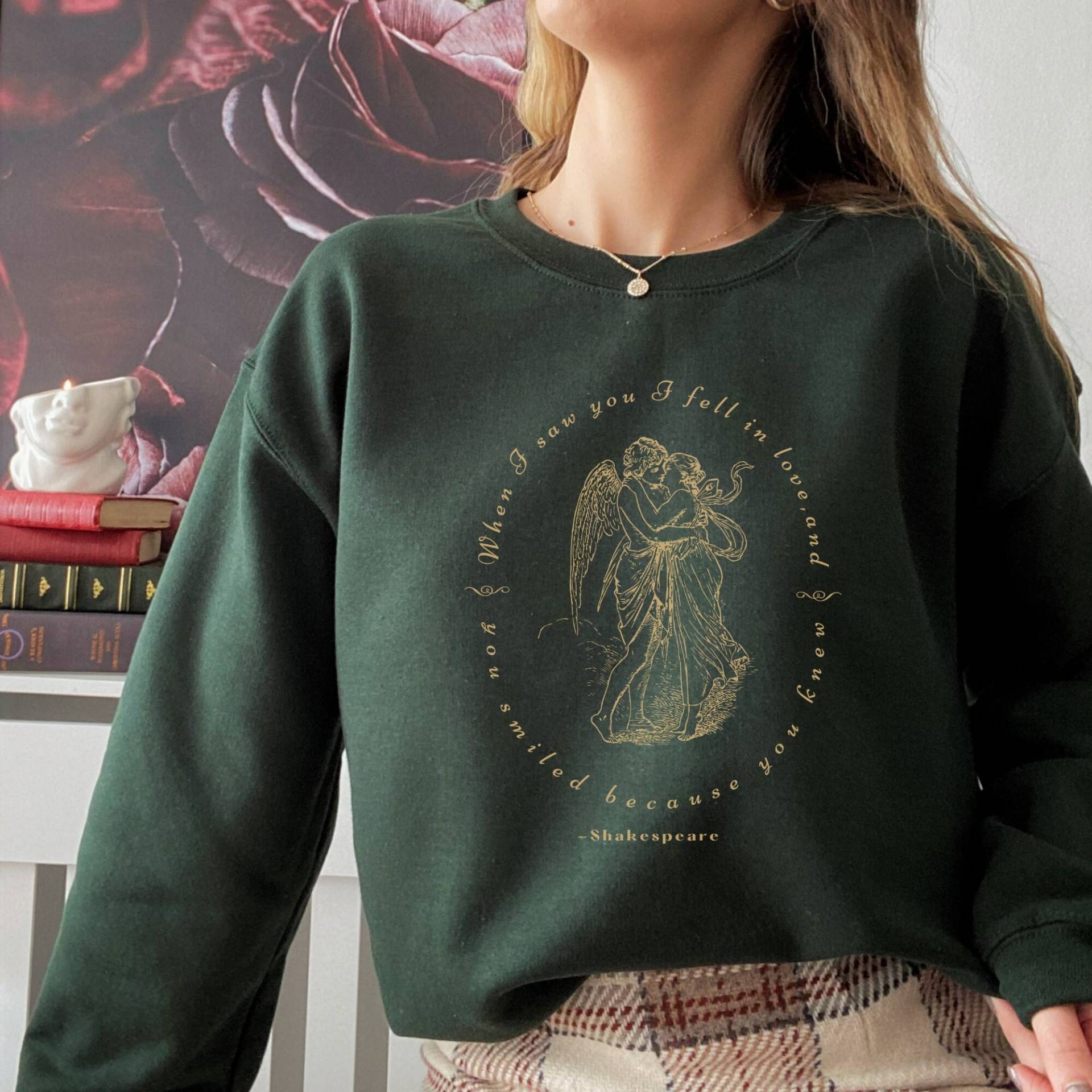 Shakespeare Buch Sweatshirt Dunkel Academia Kleidung Lesen Bibliothekar Bücherwurm Indie Shirt von LucaBooCo