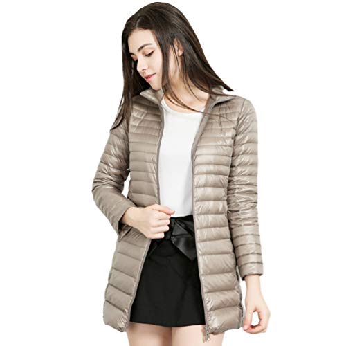 LucaSng Damen Winterjacke Steppjacke Übergangsjacke mit Kapuze Leichte Winddicht Daunenjacke Daunen Wintermantel Steppmantel Winter Frauen Federleichte Softdaunenjacke (Eisengrau ohne Hut, S) von LucaSng