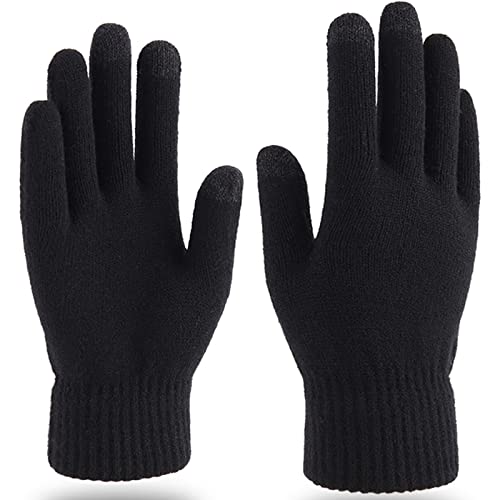 LucaSng Winter Handschuhe: Hochempfindlicher Touchscreen, Warmfutter, Elastische Bündchen, Unisex, Schwarz, Einheitsgröße von LucaSng