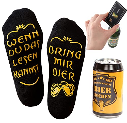 Lucadeau Bier Socken Herren, Geschenke zum Geburtstag Vatertag, Geburtstagsgeschenk für Männer, Papa, Freund, Wenn Du das Lesen Kannst bring mir Bier Socken (Öffner AmEx) von Lucadeau