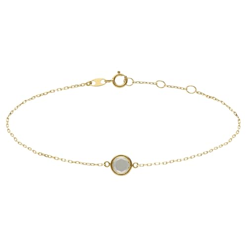 Lucardi - Damen Armband aus 585 Gelbgold mit Birthstone-Anhänger, November - Armband - 585 Gold - Gelbgold - 18.50 cm - Nickelfrei von Lucardi