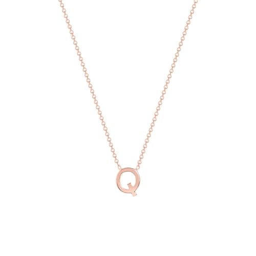 Lucardi - Damen Plattierte Halskette mit Armreif - Buchstabenförmig - Schmuck - Geschenke für Frauen - Rose von Lucardi