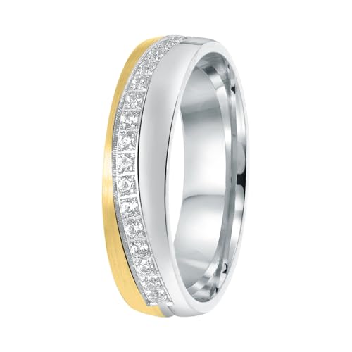 Lucardi - Damen Plattierter Ring - Schmuck - Muttertagsgeschenk Silber-Gold von Lucardi