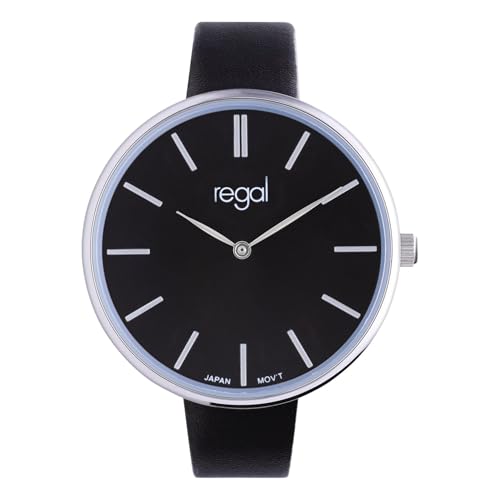 Lucardi - Damen Regal Damen-Armbanduhr mit schwarzem Armband - Uhr - PU-Leder - Schwarz - 37.80 mm von Lucardi