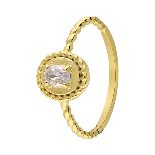 Lucardi - Damen - Ring - Stahl - Gelbgold legiert - 17/53 mm - Nickelfrei von Lucardi