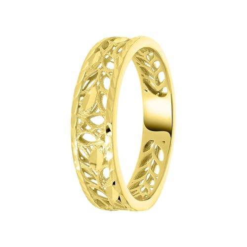 Lucardi - Damen - Ring ohne Plattierung - 375 Gold - Keine Stein - Gelbgold legiert- 17/53 mm - Nickelfrei von Lucardi