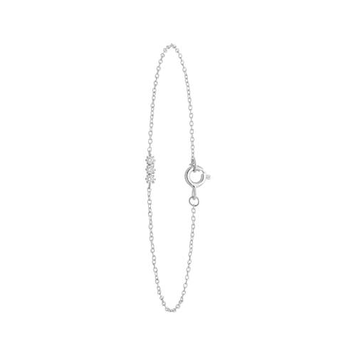 Lucardi - Damen Silbernes Armband mit drei Zirkoniasteinen - Armband - 925 Silber - Silberfarbig - 18 cm - Nickelfrei von Lucardi