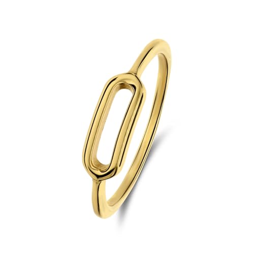 Lucardi - Frauen - Ringe - Silber 925 - Gelbgold - 16,50/52 mm, 17, Silberfarben, Ohne Stein von Lucardi