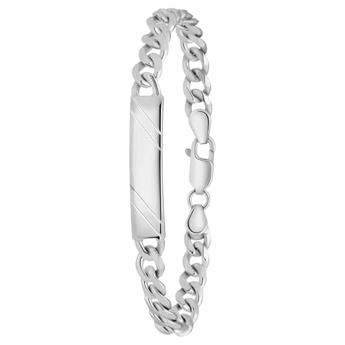 Lucardi - Herren Armband mit Armreif und Plattierung - Schmuck - Geschenk Silber von Lucardi