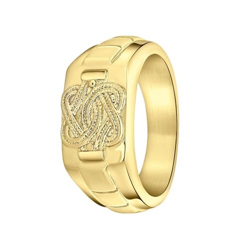 Lucardi - Herren Plattierter Ring - Schmuck - Geschenk Gold von Lucardi