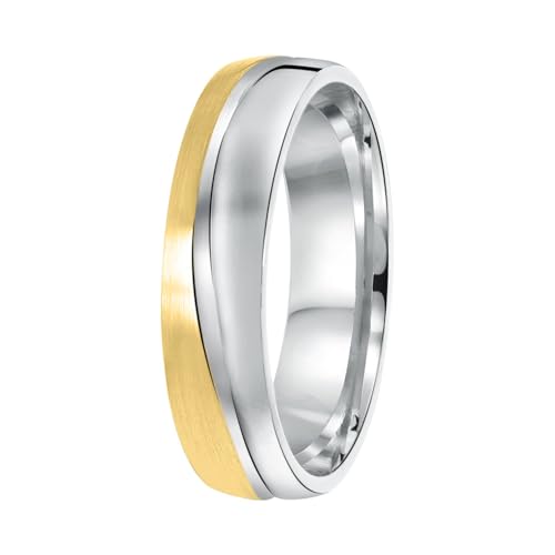 Lucardi - Herren Plattierter Ring - Schmuck - Geschenk Silber-Gold von Lucardi
