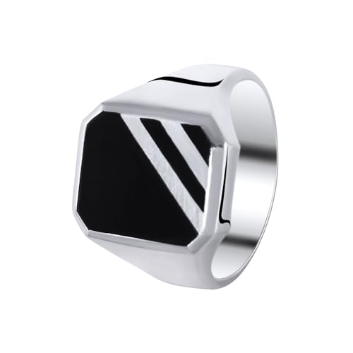 Lucardi - Herren Plattierter Ring - Schmuck - Geschenk Silber von Lucardi