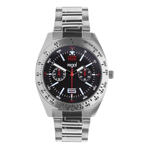 Lucardi - Herren Regal Armbanduhr für Herren mit Gehäuse aus Edelstahl - Uhr - Legierung - Silberfarbig - 42 mm von Lucardi