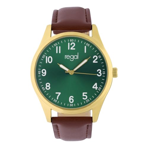 Lucardi - Herren Regal Herren-Armbanduhr mit PU-Armband - Uhr - PU-Leder - Schwarz - 40 mm von Lucardi