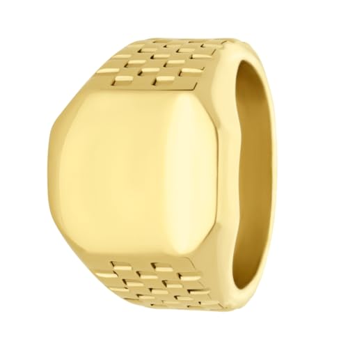 Lucardi - Herren - Ring mit Plattierung - Stahl - Keine Stein - Gelbgold legiert- 21/66 mm - Nickelfrei von Lucardi