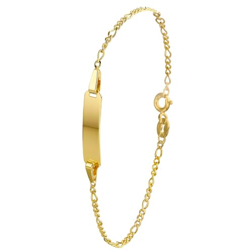 Lucardi - Kinder Armband mit Armreif - Rechteckig - Schmuck - Muttertagsgeschenk Gold von Lucardi