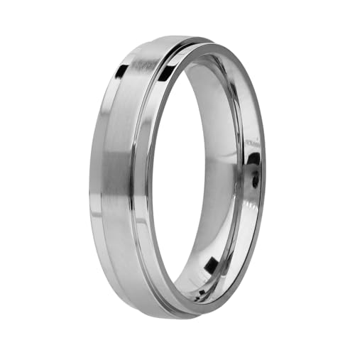 Lucardi - Kinder Edelstahlring matt/glänzend - Ring - Stahl - Silberfarbig - 17/53 mm - Nickelfrei von Lucardi