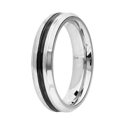 Lucardi Kinder Stalen Ring Fantasie Zwart - Ring - Staal - Zilver - 16/50 mm, 16, Staal, Geen von Lucardi